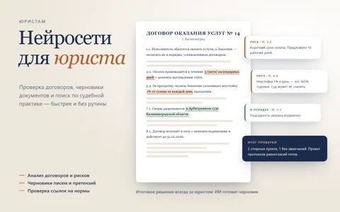 Нейросети для юриста: пример материалов Ирины