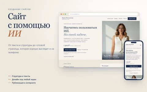 Создание сайта: пример материалов Ирины